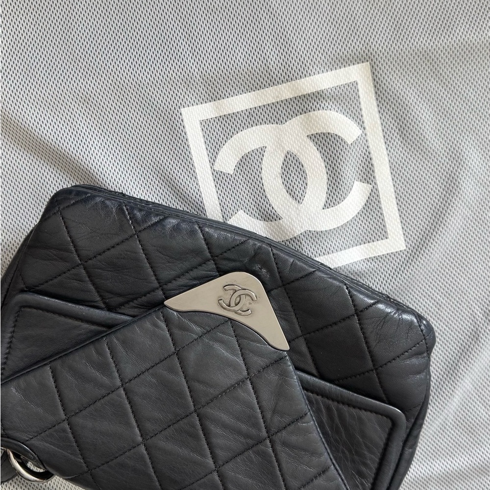 Vintage Chanel Quilted Black Soft Leather Cross Body bag